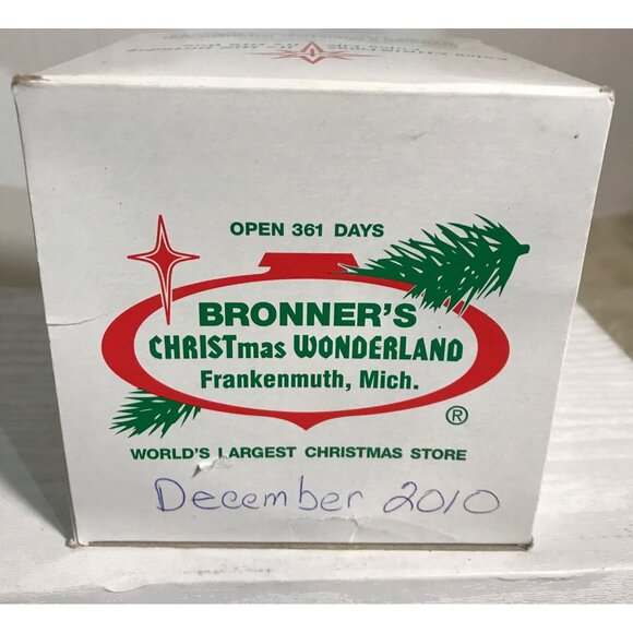 Bronners Ornament Christmas Wonderland Gold Glitter Trees Original Box - Picture 2 of 8